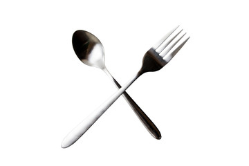 Cutlery on white background