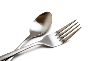 Cutlery on white background