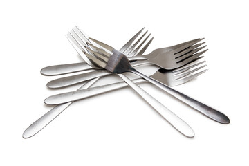 Cutlery on white background