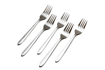 Cutlery on white background