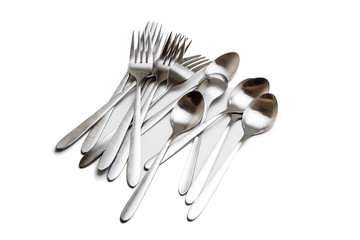 Cutlery on white background