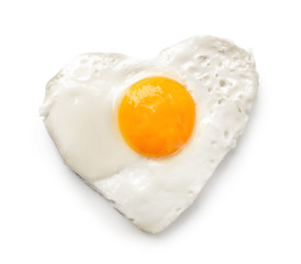 Fried egg on white background