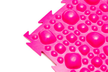 Children's toys on white background