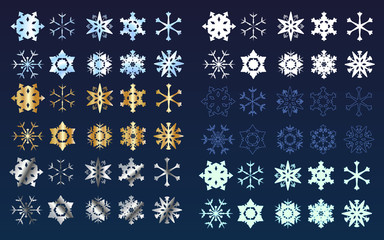 Set of christmas snowflakes.
