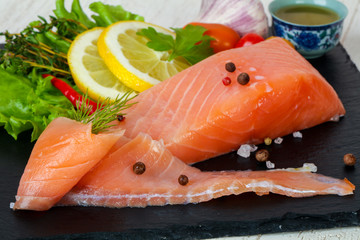 Salted salmon fillet