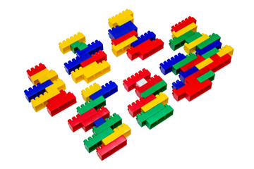 Obraz premium Children's toys on white background