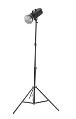 Modern lighting equipment on white background