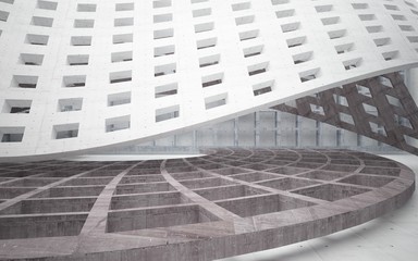Obraz premium Abstract interior of concrete. Architectural background. 3D illustration and rendering 