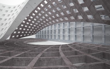 Abstract interior of  concrete. Architectural background. 3D illustration and rendering 