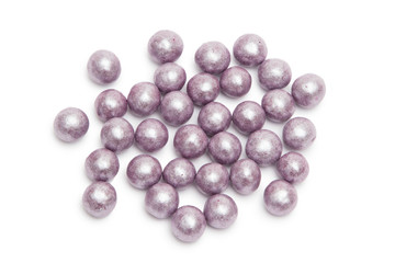 Multi-colored pearls on a white background