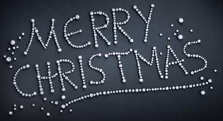 Merry Christmas - Schriftzug aus Diamanten - Frohe Weihnacht