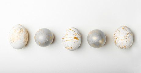 Beautiful Easter eggs on white background
