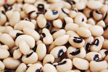 Macro texture of black eyed beans background. 