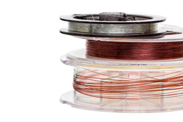 Fishing line on white background