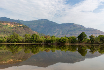 Fototapeta na wymiar Wild mountains panorama Laos