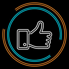 Simple Hand Thumb Up Thin Line Vector Icon