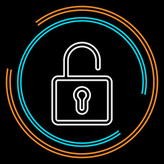 Simple Unlock Thin Line Vector Icon