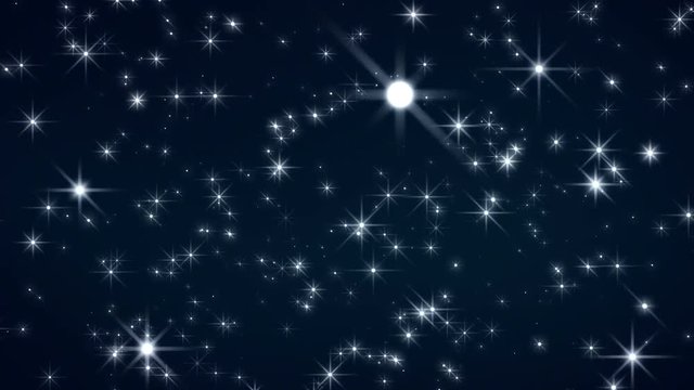 Starflight 1 - 60fps Moving Stars And Christmas Video Background Loop // A stylized star field with a blueish space background. Because every star has its own 'life', the whole scene looks interesting