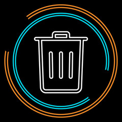 Simple Trash Thin Line Vector Icon