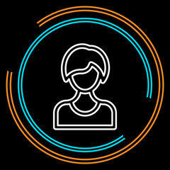 Simple Female Avatar Thin Line Vector Icon