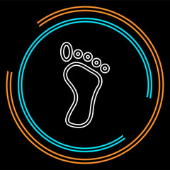 footprint symbol, vector foot print illustration - human foot print sign