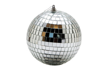 Mirror disco ball isolated on white background