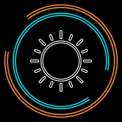 sun sign icon, vector sunlight, bright sunny