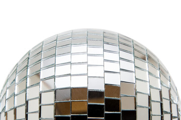 Fototapeta premium Mirror disco ball isolated on white background