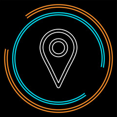 map pointer, map pin, map icon - arrow pin, compass location