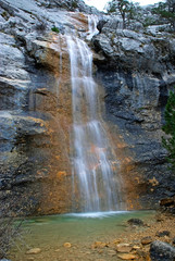 Cascada de los Chorreones, nacimiento del Guadalquivir, en la sierra de Cazorla, Segura y Las Villas.