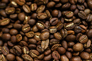Fresh roasted Arabica coffee beans. Great backgroung. Good for wallpapers or photobackground.