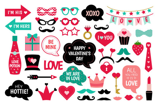 Valentine's Day photo booth props photobooth set