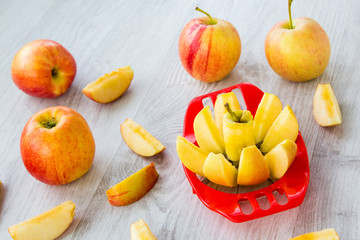 Apple cutter isolated on white