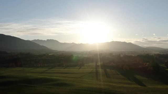 Drohne Voralpen Sonnenuntergang Bayern 4K
