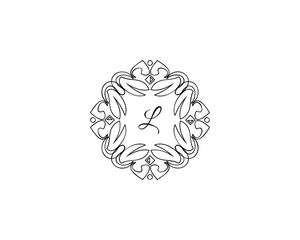 L Letter logo, Monogram Design Elements, Line Art Logo Design