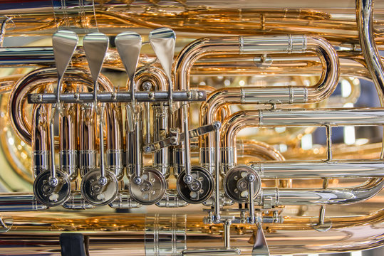 Tuba mechanic closeup