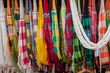 Colorful handmade coconut fibers hammoks hanging for sale