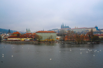 Fototapeta na wymiar Prague, Czech Republic - November, 20, 2018: center of Prague