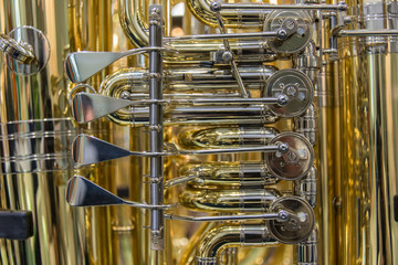 Tuba mechanic closeup