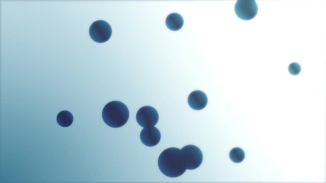 Blounce - 60fps Stylized Bouncing Balls Video Background Loop // Stylized balls floating in a blueish environment - sometimes changing size when bouncing.