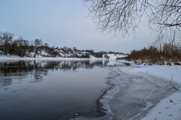 Winter river landscape