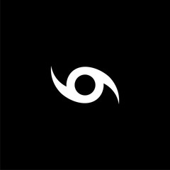 Fototapeta premium Hurricane flat icon, Tropical Storm logo on dark background