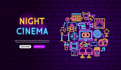 Cinema Neon Banner Design © anna_leni