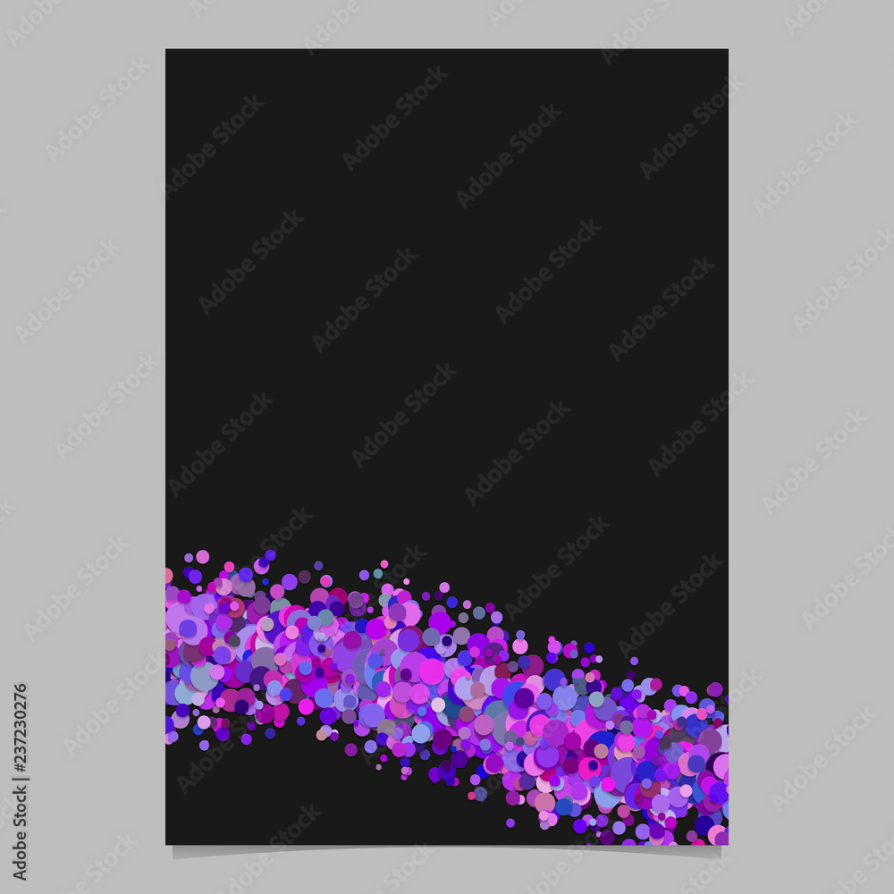 Poster blank abstract confetti wave brochure background template from scattered dots - vector graphic
