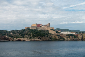 Fototapeta na wymiar The town of Ibiza from the Mediterranean Sea