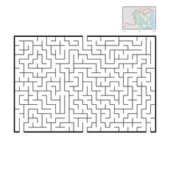 Abstract rectangular large maze. Game for kids and adults. Puzzle for children. Find the right way out. Labyrinth conundrum. Flat vector illustration.