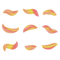 Set of colorful brush strokes. Modern design element. Label brush stroke backgrounds, paint for tags and stamps design