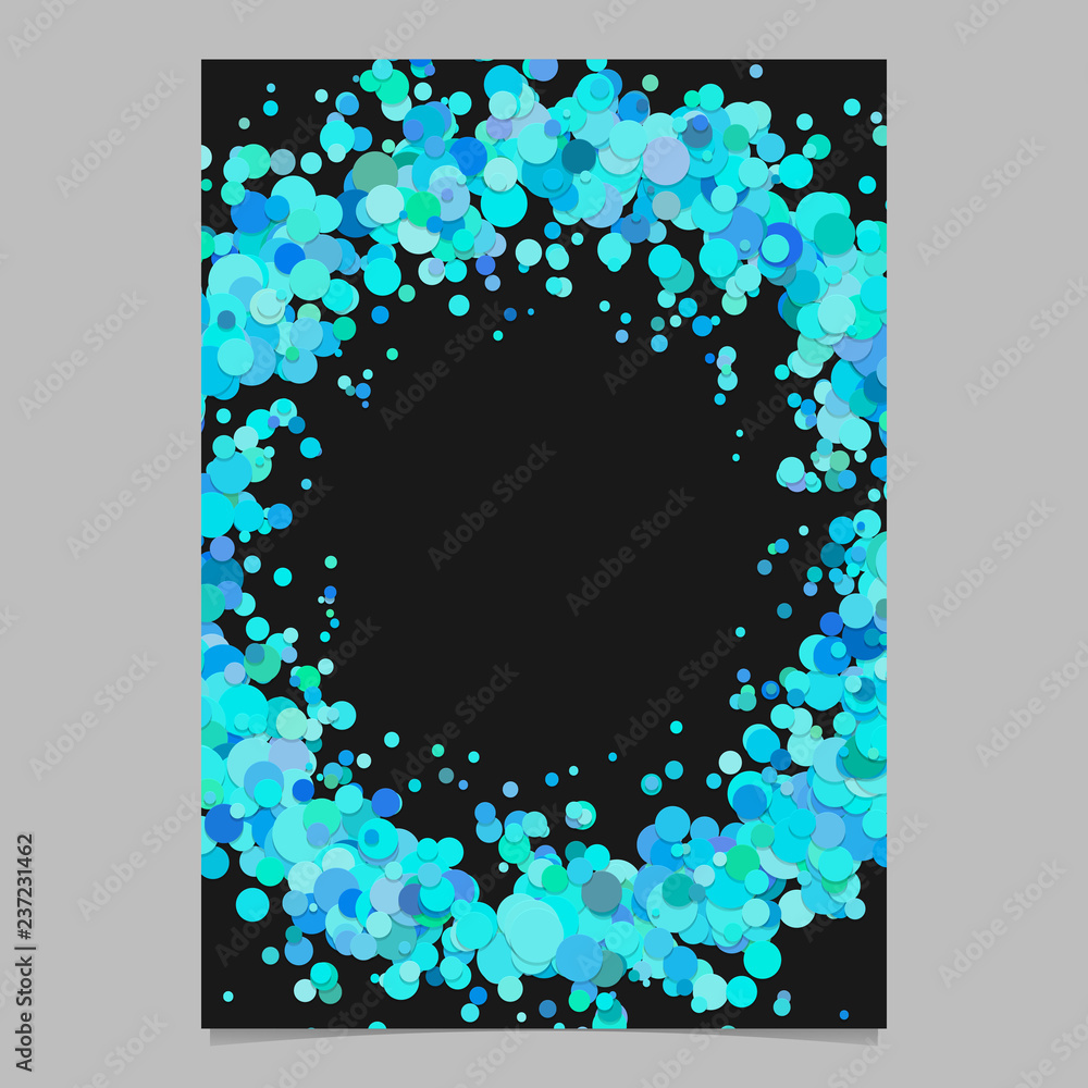 Poster blank abstract confetti circle poster background template with dispersed circles - vector document f