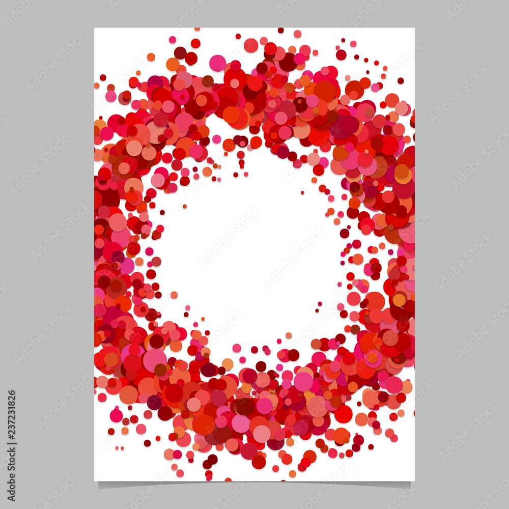 Poster blank abstract confetti ring flyer background template from dispersed dots - vector document frame g
