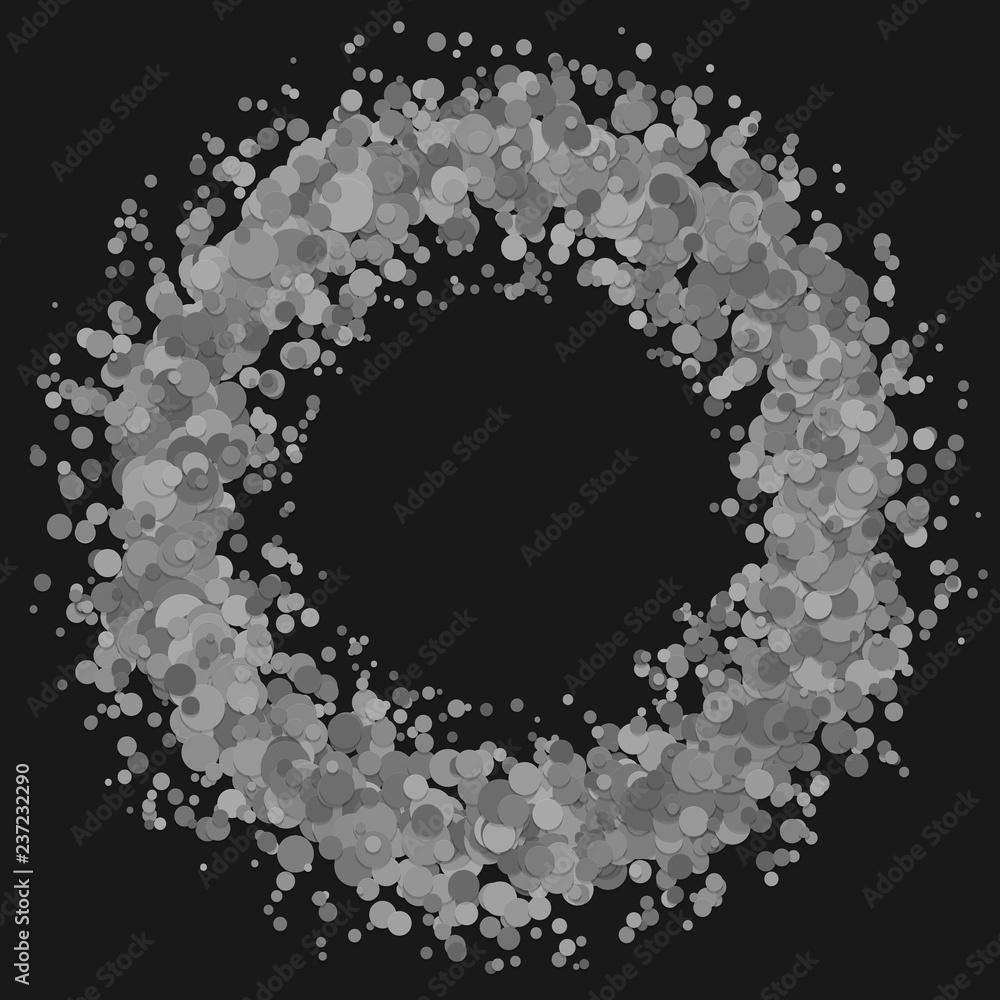Poster abstract blank confetti circle background template with scattered circles - vector illustration